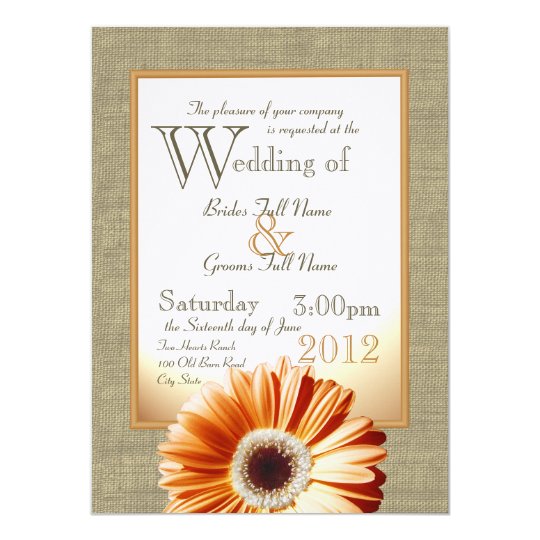 Orange Gerber Daisy Wedding Invitations 10