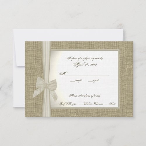 Burlap and Bow Response Card