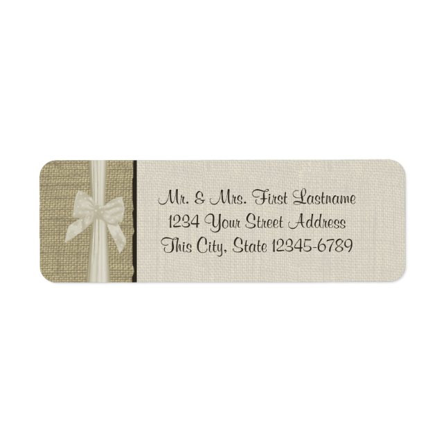 Burlap and Bow Rustic Country Label (Front)