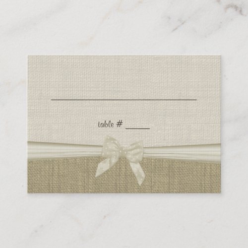 Burlap and Bow Rustic Country Seating Card Business Card