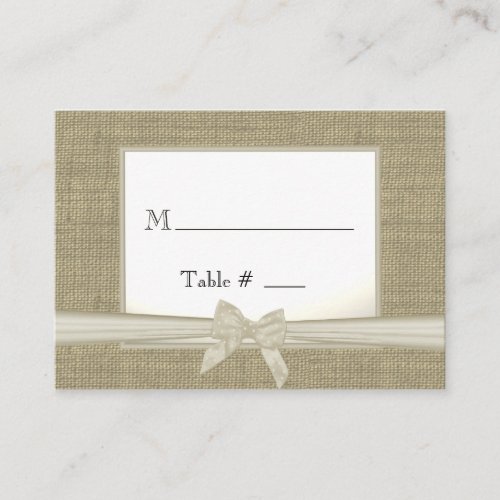 Burlap and Bow Seating Cards Business Cards