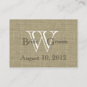 Burlap and Bow Seating Cards (Back)