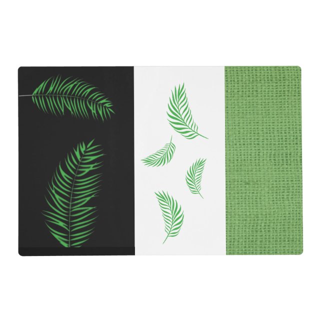 Burlap and Fern Placemat (Back)