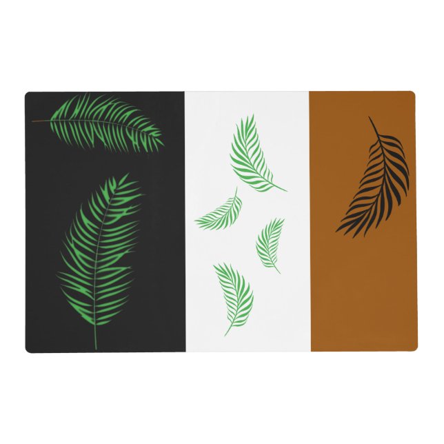 Burlap and Fern Placemat (Back)