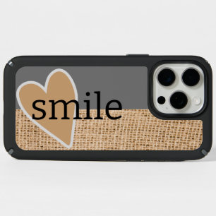 Burlap and Gray Smile iPhone 15 Pro Max Case