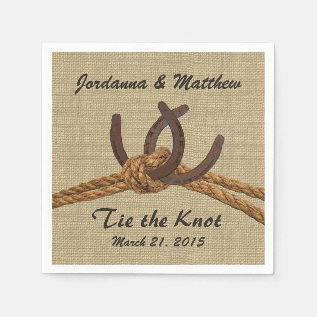 Burlap and Horseshoes Napkins (Front)