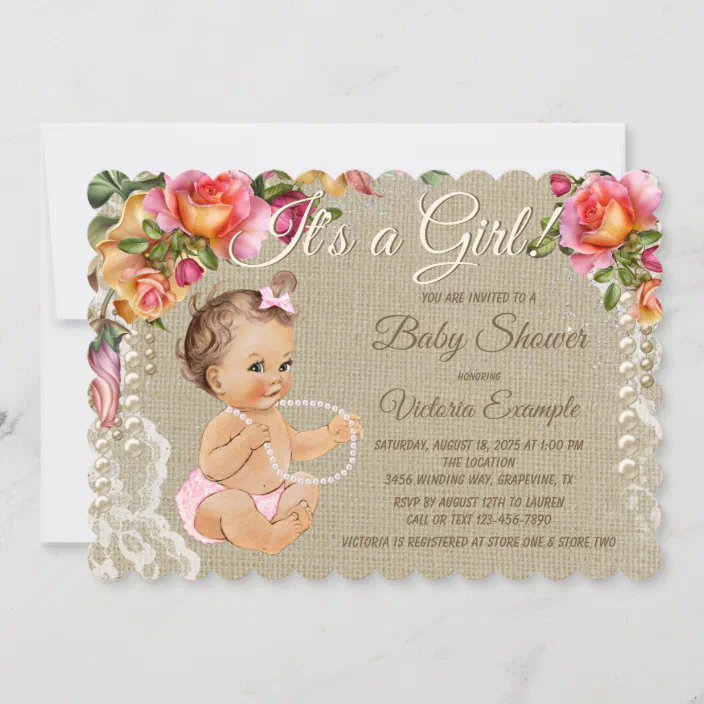 20  Blonde ANGEL BABY GIRL Baby Shower INVITATIONS POSTCARDS Postcard 