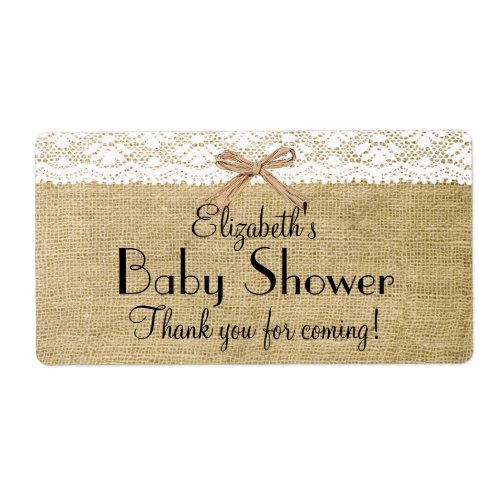 Burlap and Lace Baby Shower_Thank You Label