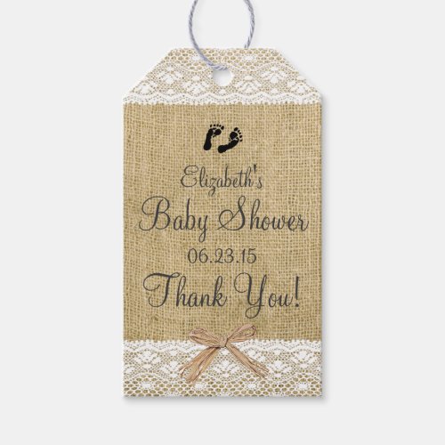 Burlap and Lace Image_ Baby Shower Gift Tags