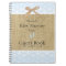 Burlap and Lace Image Blue Baby Shower Guest Book-