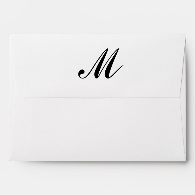 Burlap And Lace Monogram Envelope (Back (Top Flap))