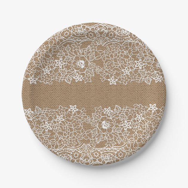 Burlap colored outlet paper plates