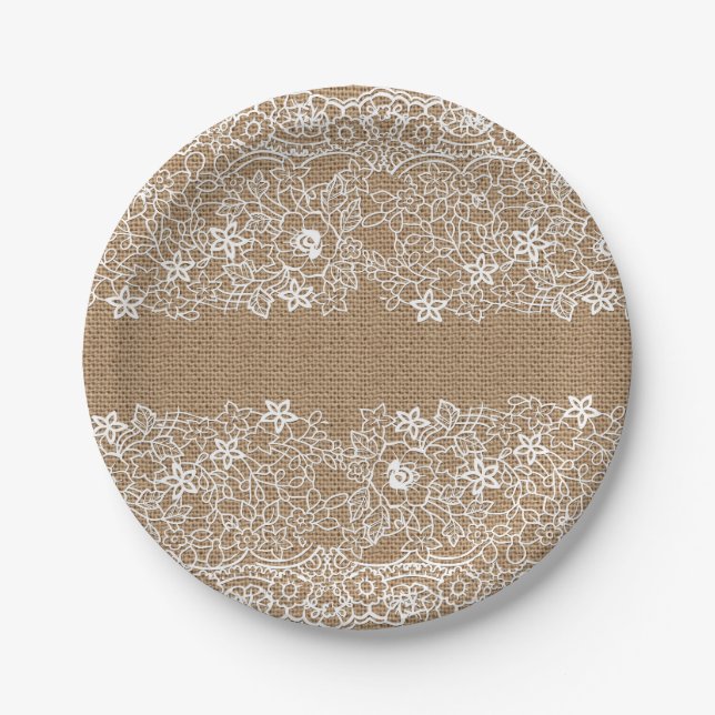 burlap and lace paper plate (Front)