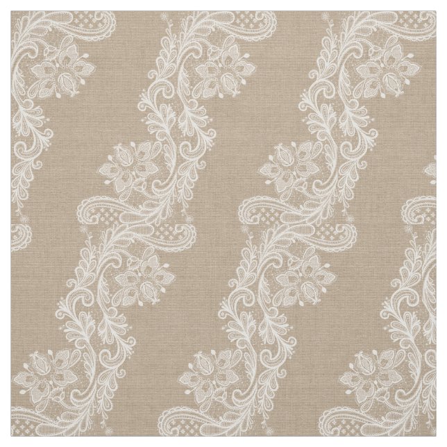 Burlap and Lace Romantic Shabby Chic Fabric 2 (Swatch)