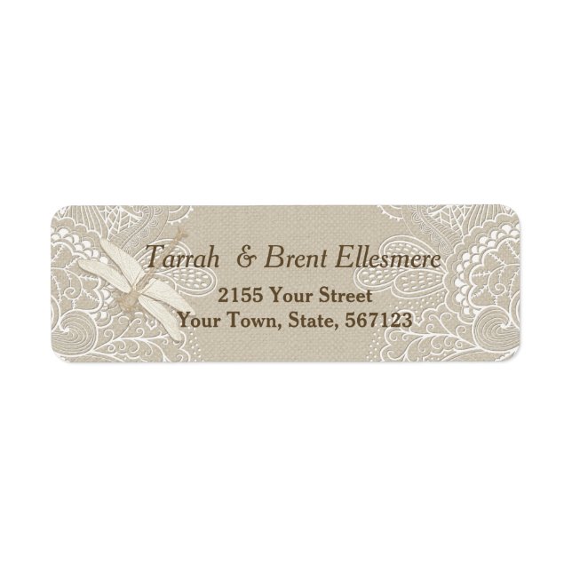 Burlap and Lace Rustic - Address Label Slim (Front)