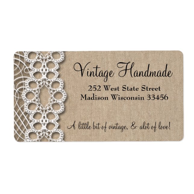 Burlap and  Lace Rustic Address Labels (Front)