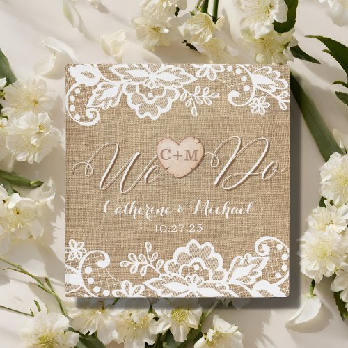 Burlap And Lace Rustic Country Wedding 3 Ring Binder