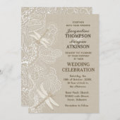 Burlap and Lace Rustic Wedding Invitation (Front/Back)