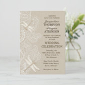 Burlap and Lace Rustic Wedding Invitation (Standing Front)