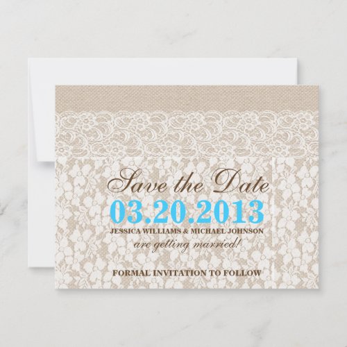 Burlap and Lace | Save the Date