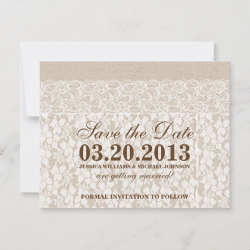Burlap and Lace | Save the Date