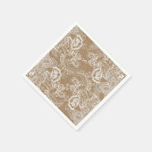 Burlap and Lace Shabby Chic Paper Napkin (Corner)