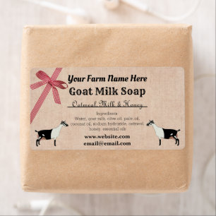Burlap and Plaid Goat Milk Soap Label - Alpine