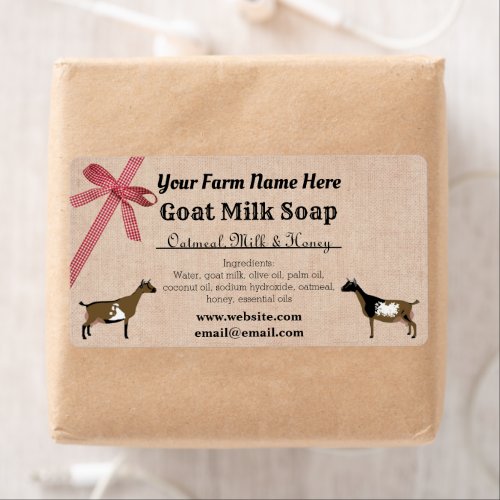 Burlap and Plaid Goat Milk Soap Label _ Nigerian