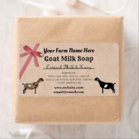 Burlap and Plaid Goat Milk Soap Label - Nubian