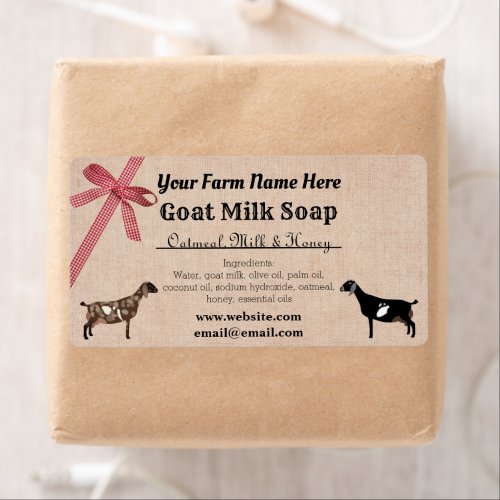 Burlap and Plaid Goat Milk Soap Label _ Nubian