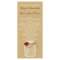 burlap and red rose mason jar wedding program