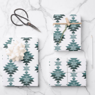 Burlap Aztec Pattern gift Wrapping Paper Sheets