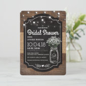 Burlap Baby Breath Wooden Wedding Bridal Shower Invitation (Standing Front)
