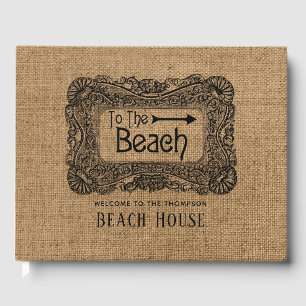 Burlap Beach House Guest Book