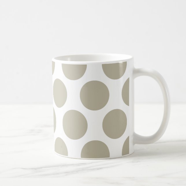 Burlap Beige Polkadot Coffee Mug (Right)
