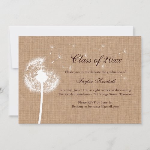 Burlap Best Wishes Graduation Invitation