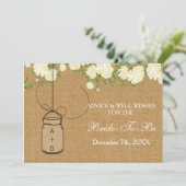 burlap bridal shower Advice Well Wishes Card (Standing Front)