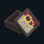 Burlap Burgundy Sunflower Wedding Thank You Gift Box<br><div class="desc">Personalize this burgundy floral gift box inspired by sunflowers to create a beautiful wedding ring box/memorial/keepsake/bridal shower or wedding gift box,  for instance.</div>