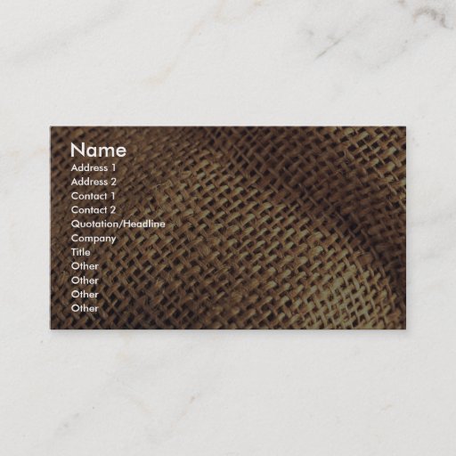 Customizable Burlap Business Card Templates