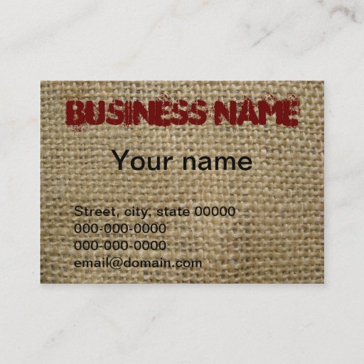Customizable Burlap Business Card Templates