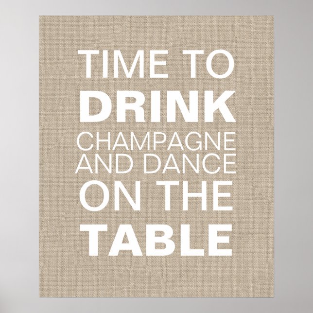Burlap Champagne Party Poster (Front)
