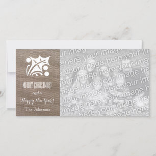 Burlap Christmas cards with custom Holiday photo