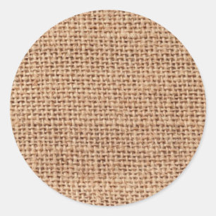 Burlap Classic Round Sticker