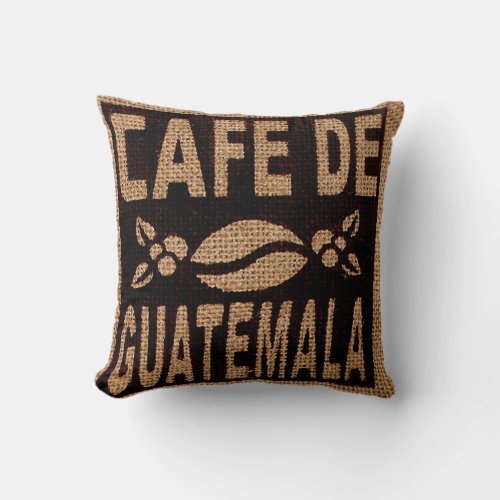 BURLAP COFFEE BAG THROW PILLOWS GUATEMALAN