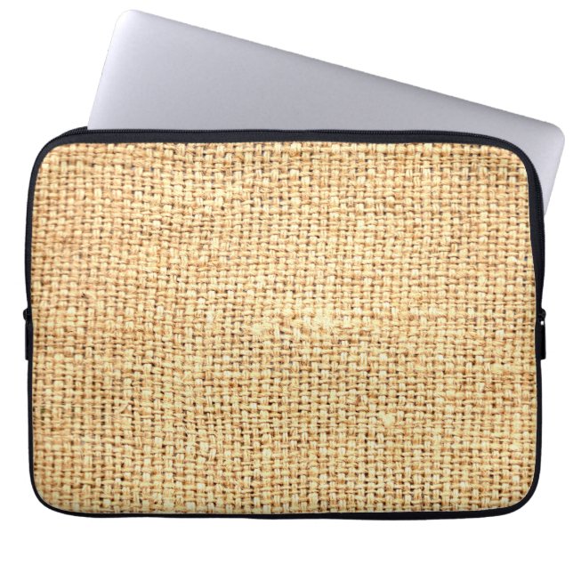 Burlap Coffee Sack Laptop Sleeve (Front)
