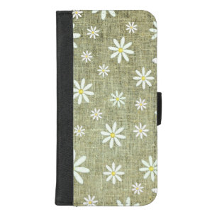 Burlap Daisy Wallet Case