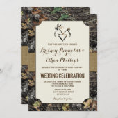Burlap + Deer Hunting Camo Wedding Invitations (Front/Back)