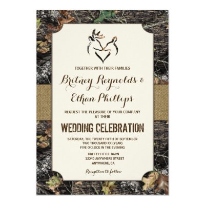 Rustic Burlap Deer Hunting Camo Rsvp Cards Zazzle