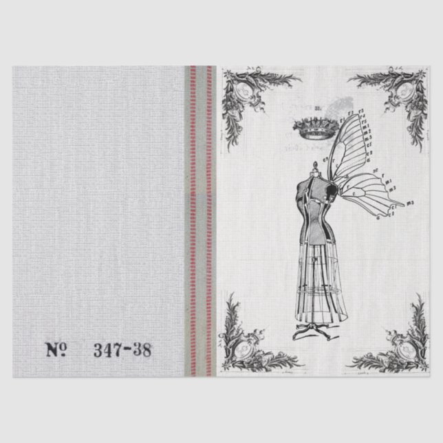 Burlap Dress Form Fairy Tissue Paper (Front)