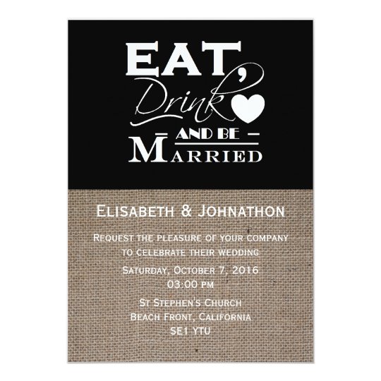 Eat Drink Be Married Wedding Invitations 3